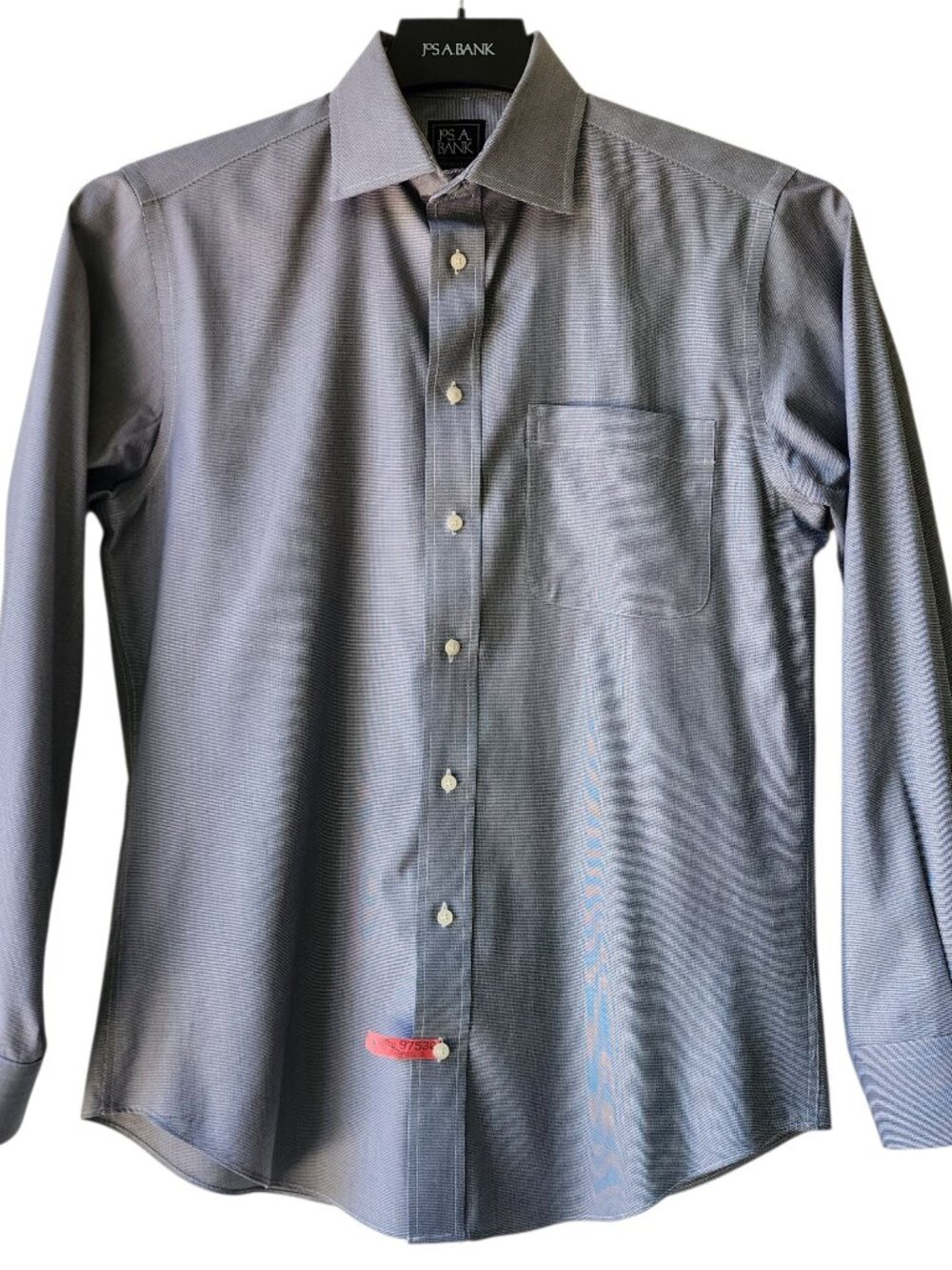 15 34 Gray Tailored Fit Dress Shirt Traveler Jos A Bank Travel Tech Cotton Blend